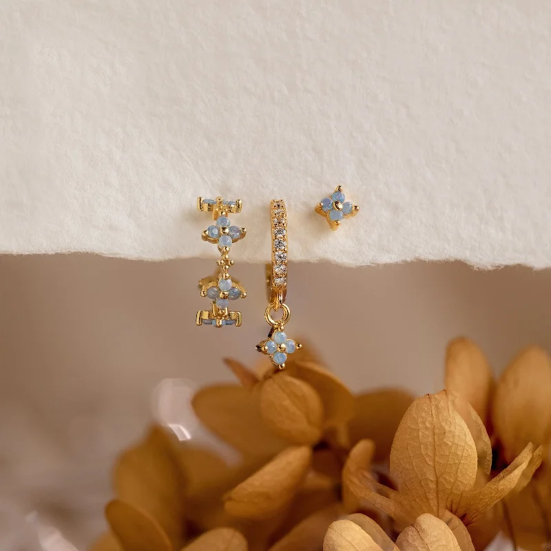 Limited - Edition Collections Now on Sale Silver Choker Ivy Flower Earrings Set