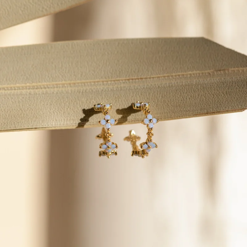 Season - End Clearance Crystal Bracelet Ivy Flower Hoops