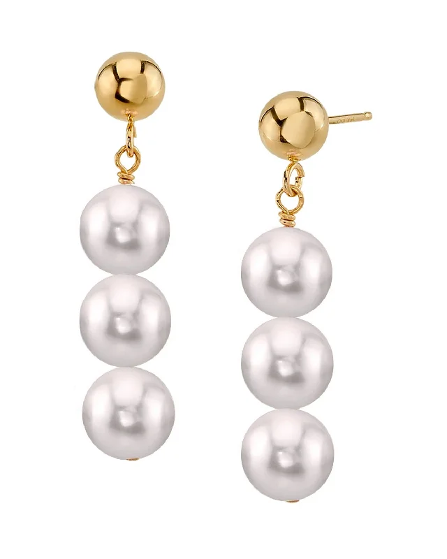 Season - End Clearance Platinum Necklace Japanese Akoya Pearl Celeste Earrings