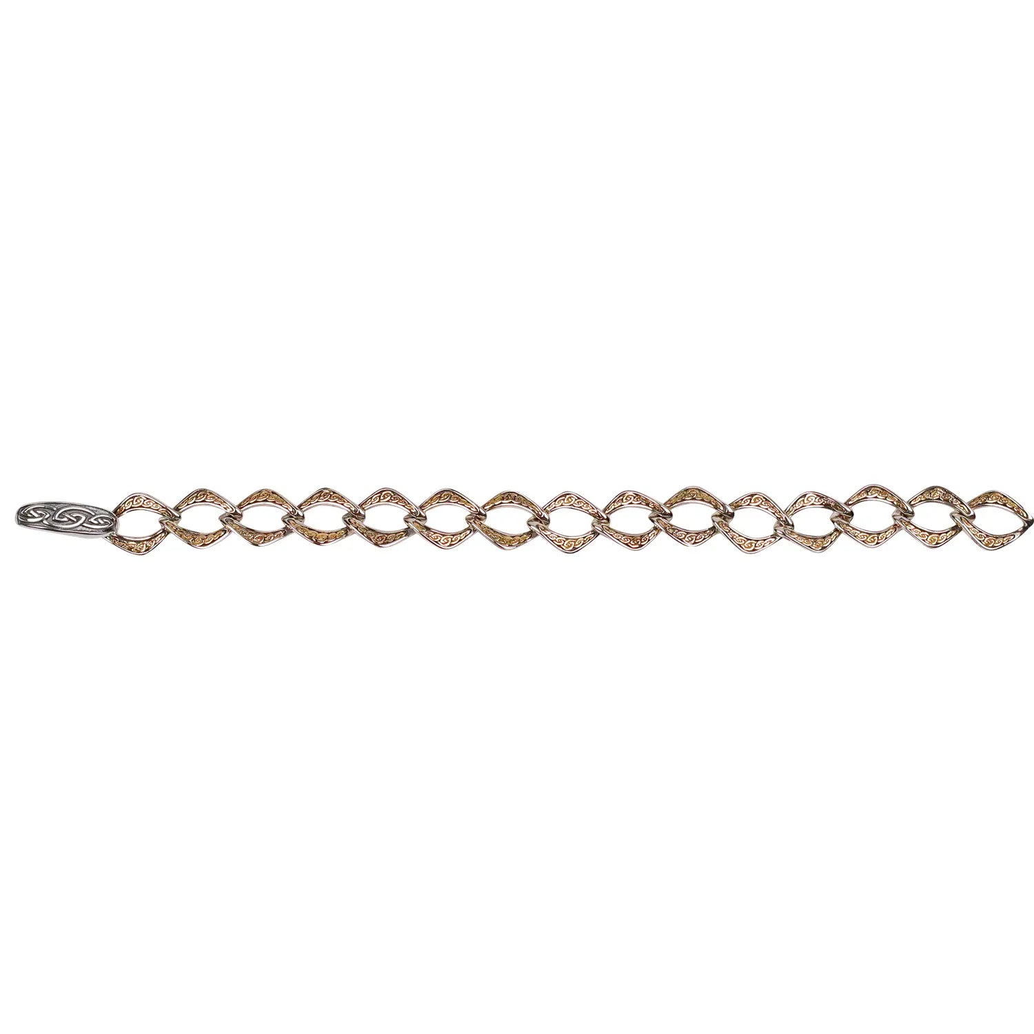 Unbeatable Savings Await Elegant Jewelry Keith Jack Sterling Silver + 10k Yellow Celtic Knot Small Link Bracelet with Push Clasp Unbeatable Savings Await Elegant Jewelry Keith Jack Sterling Silver + 10k Yellow Celtic Knot Small Link Bracelet with Push Clasp