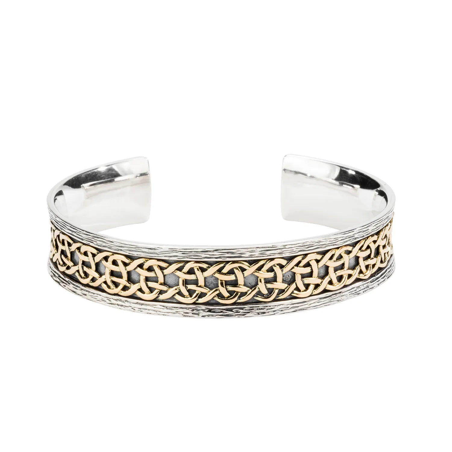 Big Savings, Big Smiles Gold Chain Keith Jack Sterling Silver + 10k Yellow Celtic Oxidized Barked "Scavaig" Bangle Big Savings, Big Smiles Gold Chain Keith Jack Sterling Silver + 10k Yellow Celtic Oxidized Barked "Scavaig" Bangle
