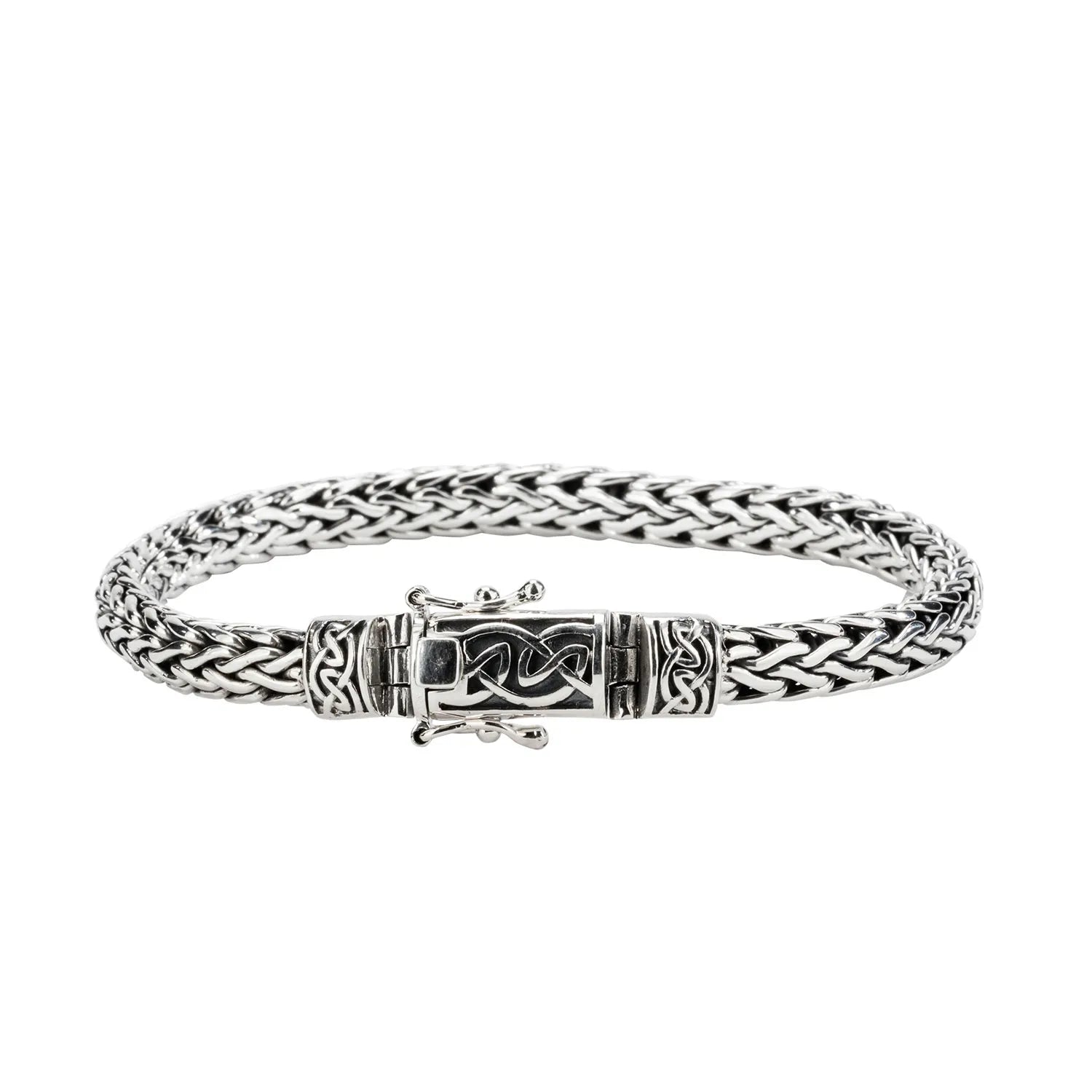 Be the First to Rock the Latest Trends Fashion Bangles Keith Jack Sterling Silver Dragon Weave Eternity clasp Bracelet