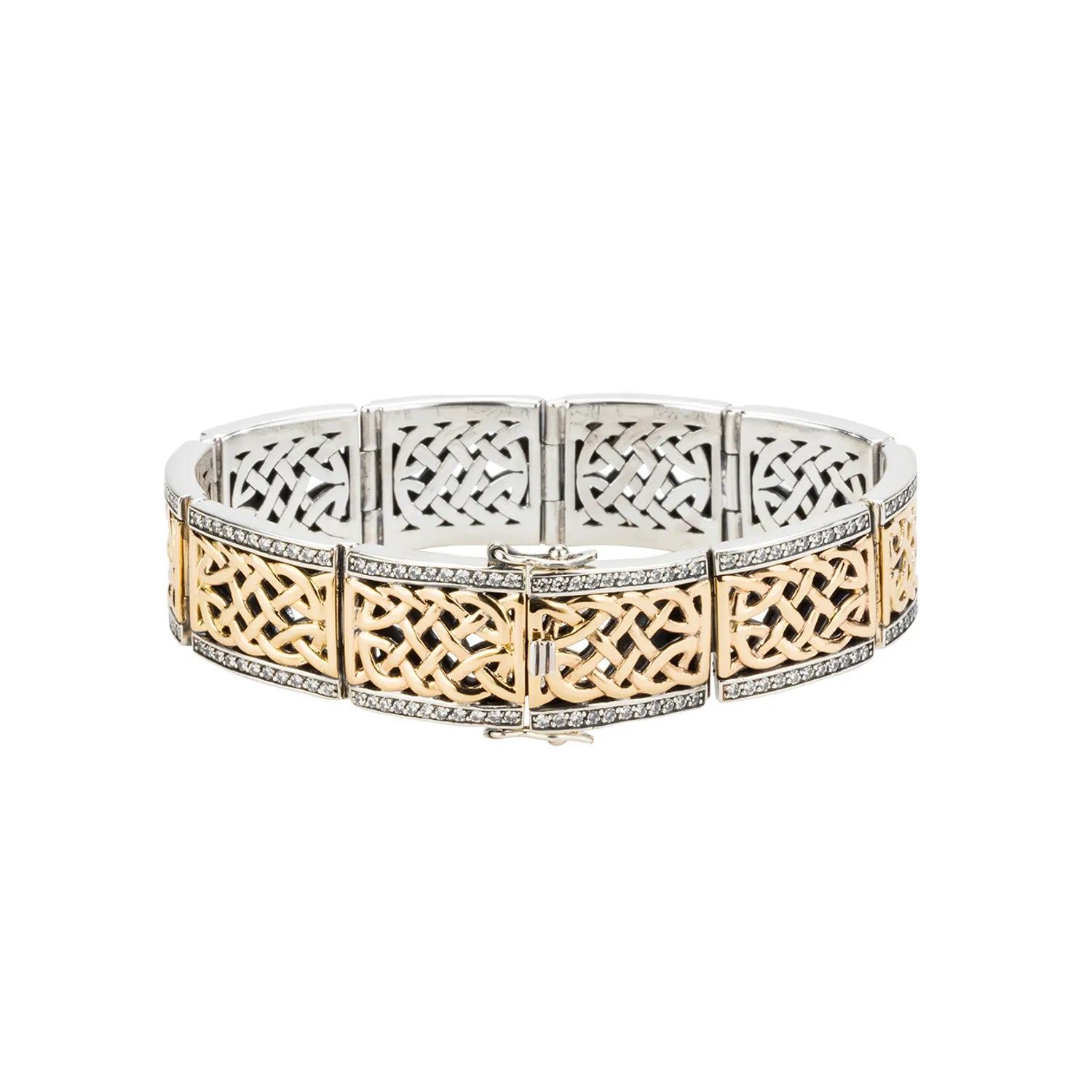 Limited - Edition Collections Now on Sale White Gold Ring Keith Jack Sterling Silver Oxidized + 10k CZ Brave Heart Hinge Bracelet with 10k Yellow segments around whole bracelet (size 7.25") Limited - Edition Collections Now on Sale White Gold Ring Keith Jack Sterling Silver Oxidized + 10k CZ Brave Heart Hinge Bracelet with 10k Yellow segments around whole bracelet (size 7.25")