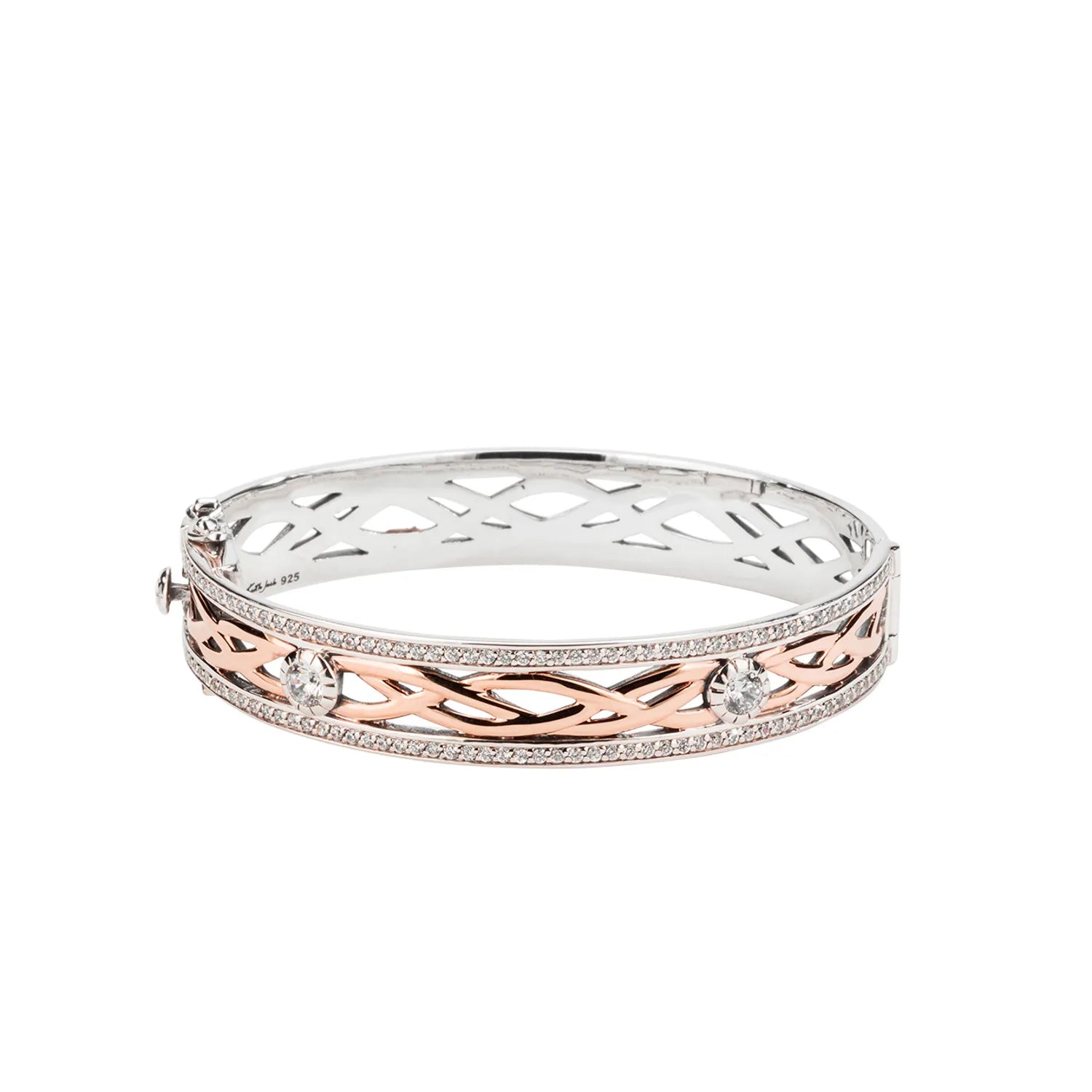 Exclusive Members - Only Sale Bold Earrings Keith Jack Sterling Silver Oxidized + 10k Rose CZ Brave Heart Bangle Extra Large size Exclusive Members - Only Sale Bold Earrings Keith Jack Sterling Silver Oxidized + 10k Rose CZ Brave Heart Bangle Extra Large size