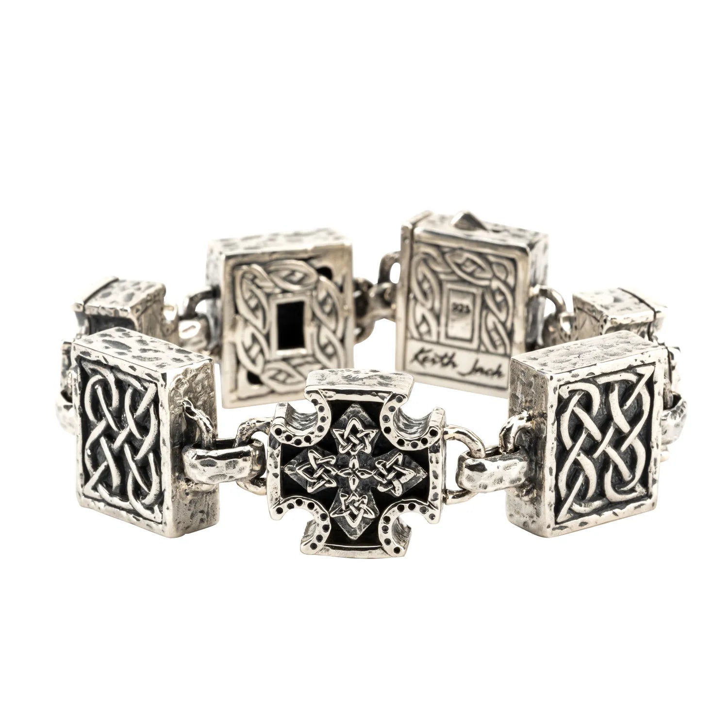 New Arrivals on Discount Boho Necklace Keith Jack Sterling Silver Oxidized Biker Cross Bracelet (Four points of honour, four horseshoes for luck) New Arrivals on Discount Boho Necklace Keith Jack Sterling Silver Oxidized Biker Cross Bracelet (Four points of honour, four horseshoes for luck)
