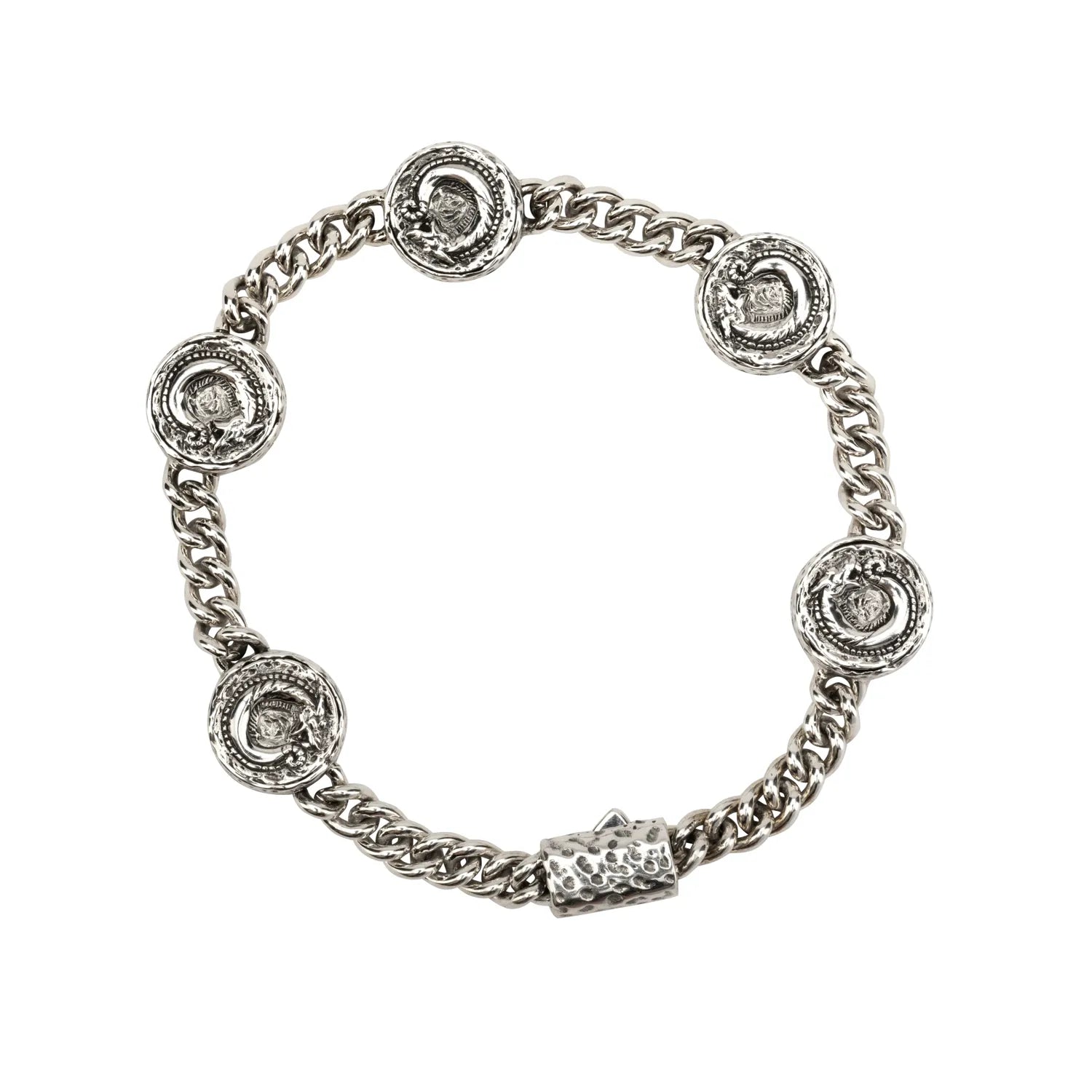 Be the First to Rock the Latest Trends Custom Jewelry Keith Jack Sterling Silver Oxidized Small Dragon Coin Bracelet Be the First to Rock the Latest Trends Custom Jewelry Keith Jack Sterling Silver Oxidized Small Dragon Coin Bracelet