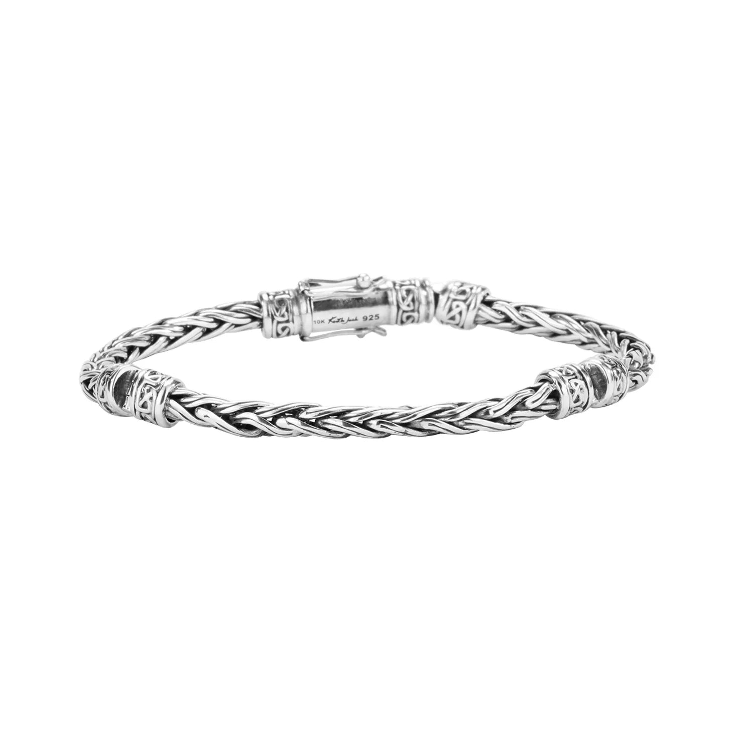 Shop Comfortably at Home Minimalist Necklace Keith Jack Sterling Silver Wheat Link Hinged Bracelet length