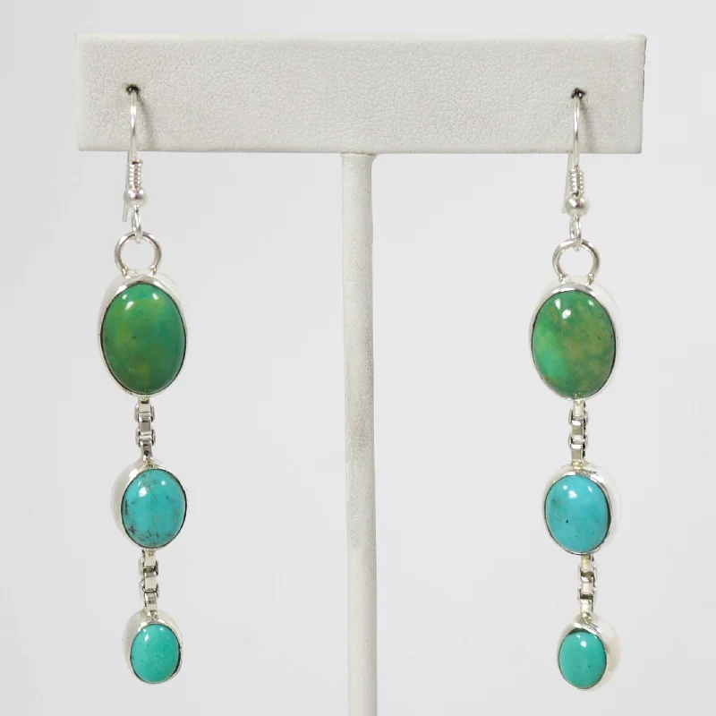 Be the First to Rock the Latest Trends Sterling Silver Kingman Turquoise Earrings