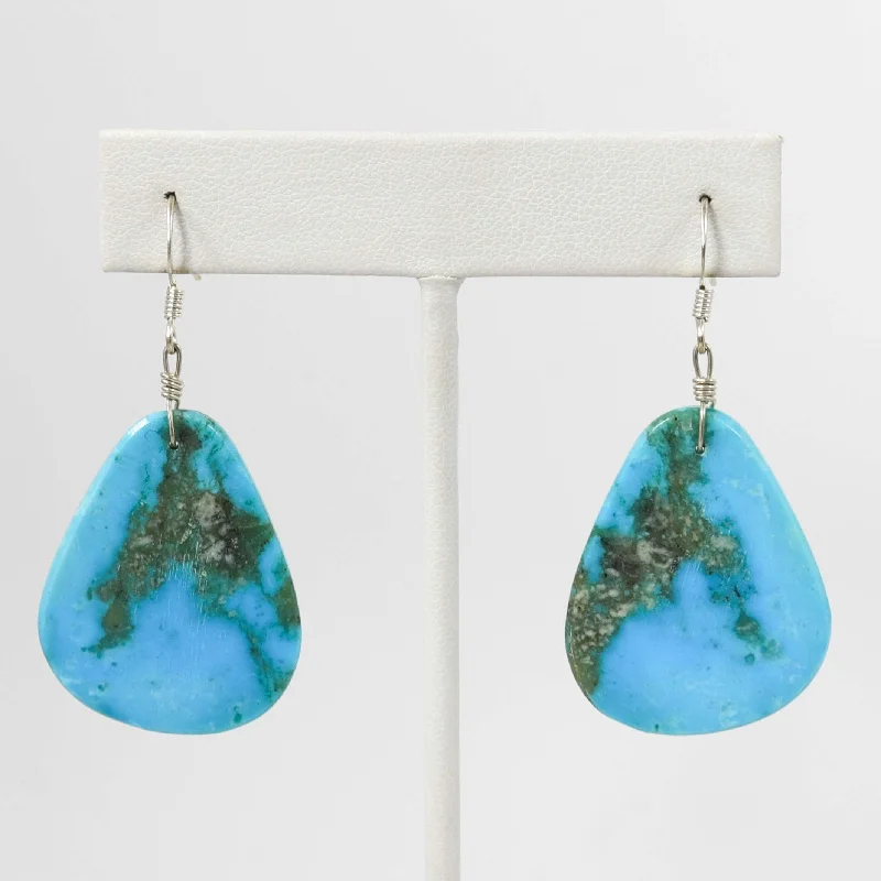 Don't Miss Your Chance Huggie Earrings Kingman Turquoise Slab Earrings