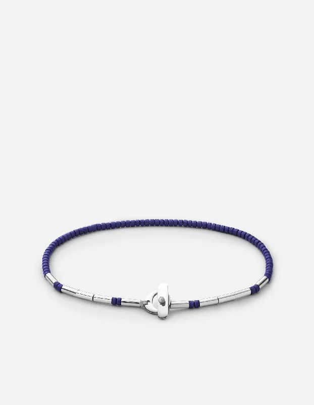 Shop Comfortably at Home White Gold Ring Kiran Lapis Bracelet, Sterling Silver