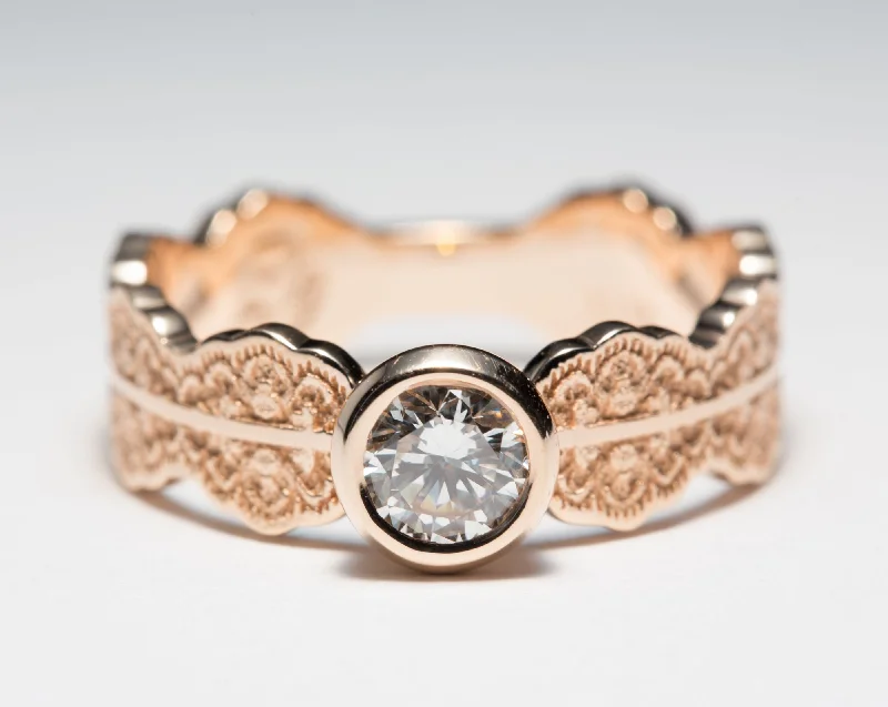 Buy More, Save More Art Deco Necklace 1/2 ct Diamond Engagement Ring in 14K Rose Gold - Size 6.5 Buy More, Save More Art Deco Necklace 1/2 ct Diamond Engagement Ring in 14K Rose Gold - Size 6.5
