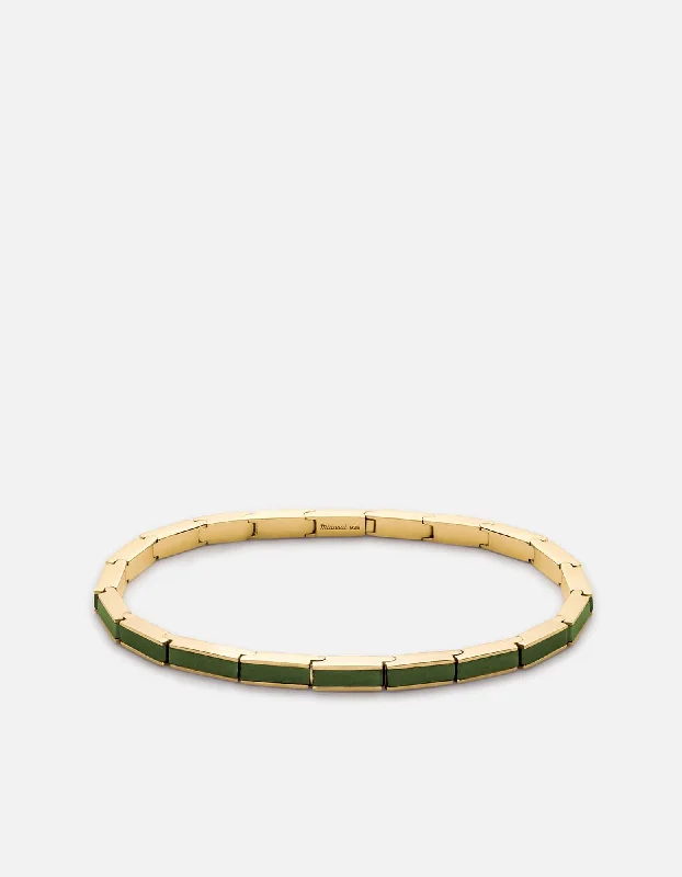 Be the First to Rock the Latest Trends Tennis Bracelet Line Aventurine Bracelet, Gold Vermeil Be the First to Rock the Latest Trends Tennis Bracelet Line Aventurine Bracelet, Gold Vermeil