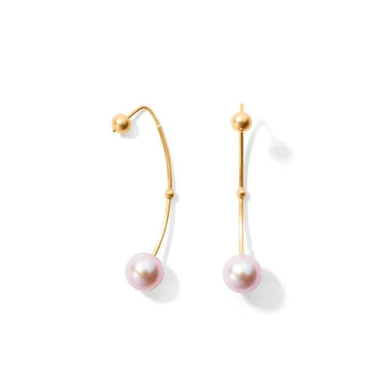 Don't Miss Your Chance Moonstone Necklace Miss Ermione Gold Pink Pearl Earring