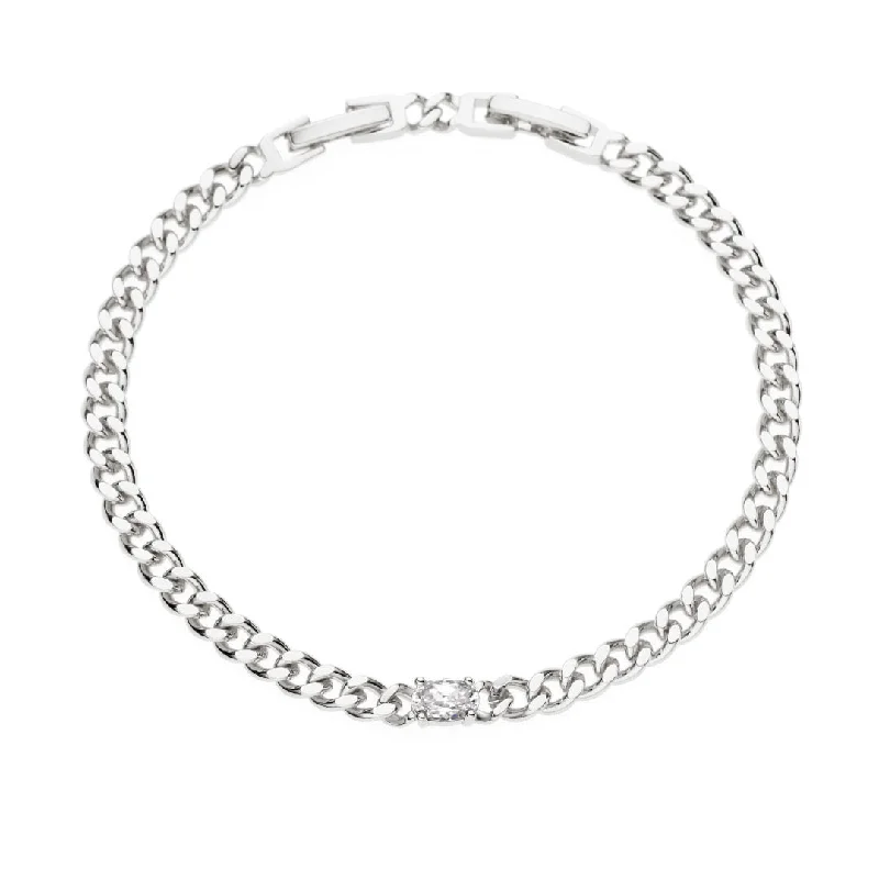 New Arrivals Classic Pendant Link Goddess Bracelet White Gold