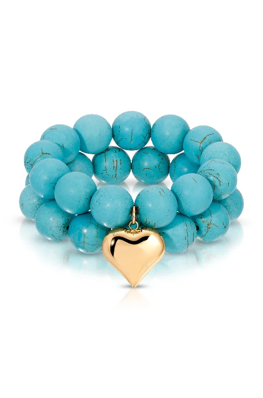 Limited Time, Unlimited Deals Halo Ring Luck and Love Turquoise Bracelet Set