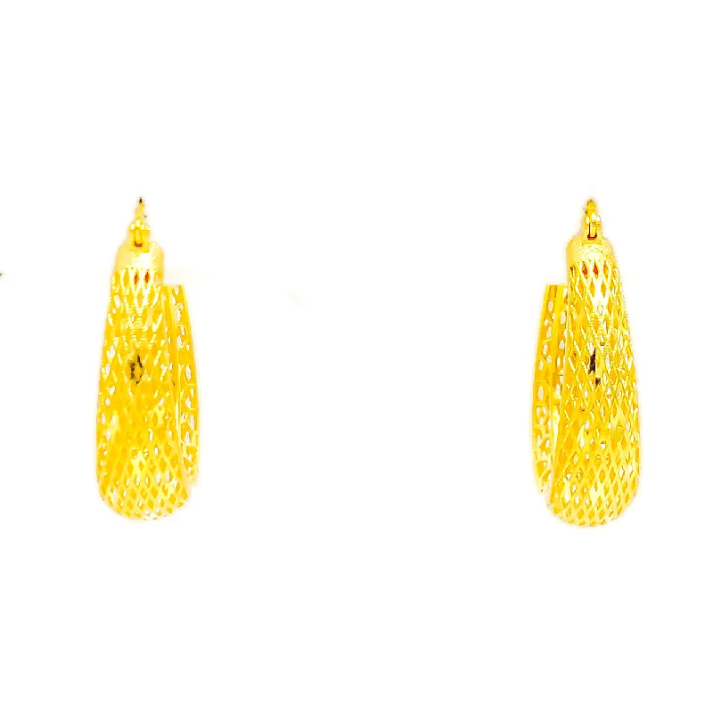 Clearance Sale Unique Earrings Luxurious Alluring 22k Gold Hoop Earrings