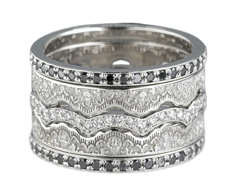 Limited - Edition Collections Now on Sale Opal Earrings Maeve Lace Crown and Diamonds Stacking Wedding Ring Set Limited - Edition Collections Now on Sale Opal Earrings Maeve Lace Crown and Diamonds Stacking Wedding Ring Set
