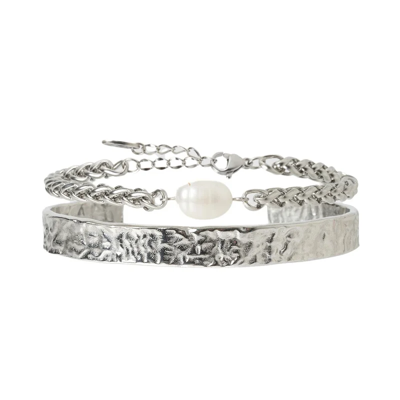 Exclusive Members - Only Sale Elegant Ring Mallory Bracelet Stack - Silver