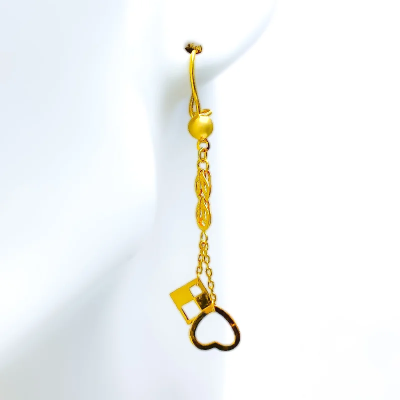 Clearance Sale Adjustable Bracelet Posh 21k Gold Hanging Heart Earrings