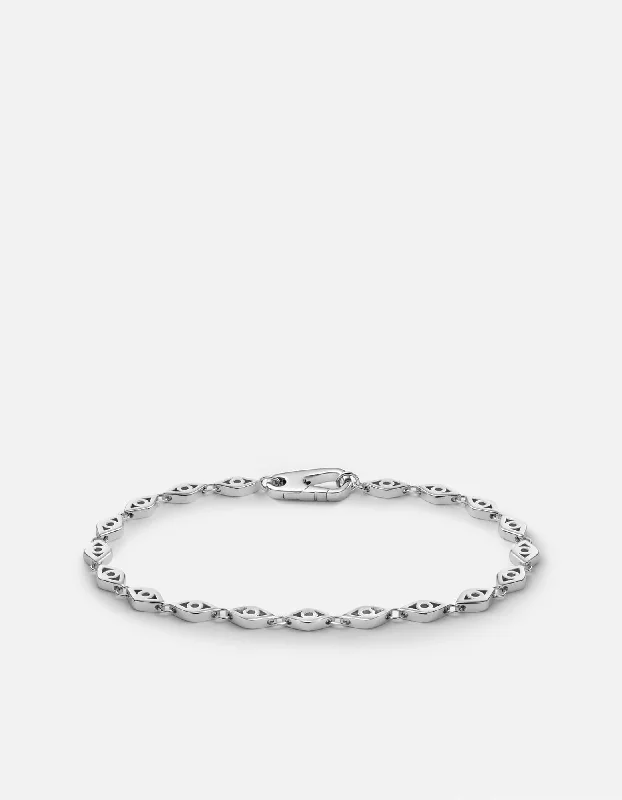 New Arrivals on Discount Bold Fashion Jewelry Mati Eye Chain Bracelet, Sterling Silver New Arrivals on Discount Bold Fashion Jewelry Mati Eye Chain Bracelet, Sterling Silver