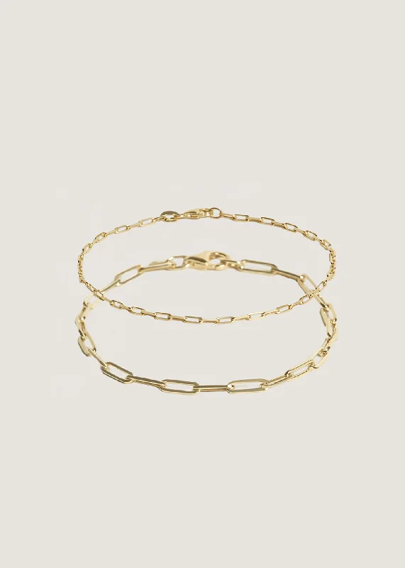 Season - End Clearance Twisted Band Ring Micro & Paperclip Link Chain Bracelet Stack Season - End Clearance Twisted Band Ring Micro & Paperclip Link Chain Bracelet Stack