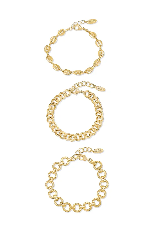 Season - End Clearance Birthstone Jewelry Might & Chain Bracelet Set