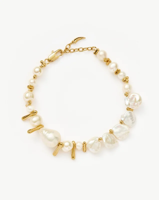 Limited - Time Offer Fashion Jewelry Mixed Pearl Statement Beaded Bracelet | 18ct Gold Plated/Pearl Limited - Time Offer Fashion Jewelry Mixed Pearl Statement Beaded Bracelet | 18ct Gold Plated/Pearl