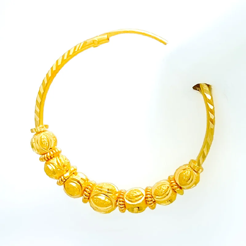 Massive Clearance Sale Gemstone Bracelet Modern Glamorous 22k Gold Hoop Earring