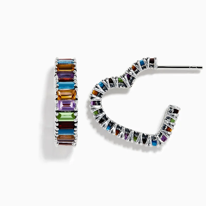 Season - End Clearance Sterling Bracelet Mosaic 925 Sterling Silver Multi Color Gemstone Heart Earrings Season - End Clearance Sterling Bracelet Mosaic 925 Sterling Silver Multi Color Gemstone Heart Earrings