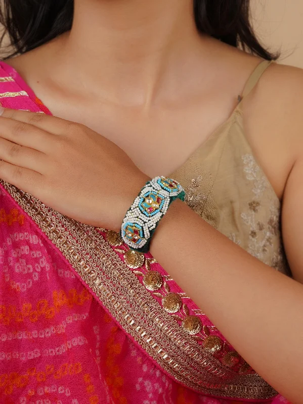Shop Comfortably at Home Beaded Bracelet Multicolor Gold Plated Mishr Bracelet - MR-BRAC117M Shop Comfortably at Home Beaded Bracelet Multicolor Gold Plated Mishr Bracelet - MR-BRAC117M