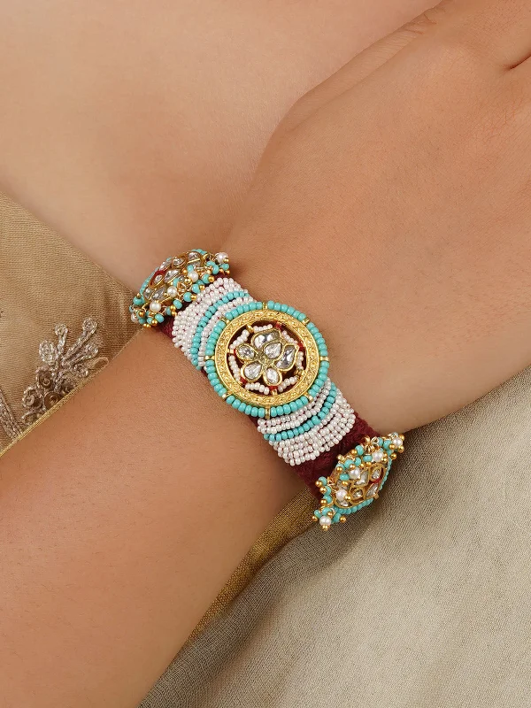 Limited - Time Offer Twisted Band Ring White Color Gold Plated Mishr Bracelet - MR-BRAC163 Limited - Time Offer Twisted Band Ring White Color Gold Plated Mishr Bracelet - MR-BRAC163
