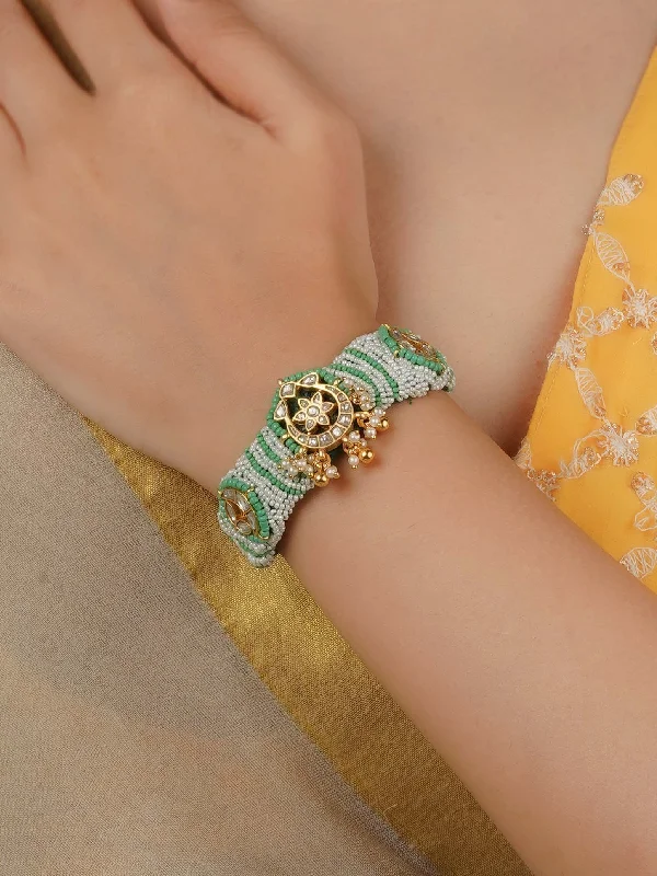 Exclusive Members - Only Sale Sapphire Earrings White Color Gold Plated Mishr Bracelet - MR-BRAC165 Exclusive Members - Only Sale Sapphire Earrings White Color Gold Plated Mishr Bracelet - MR-BRAC165