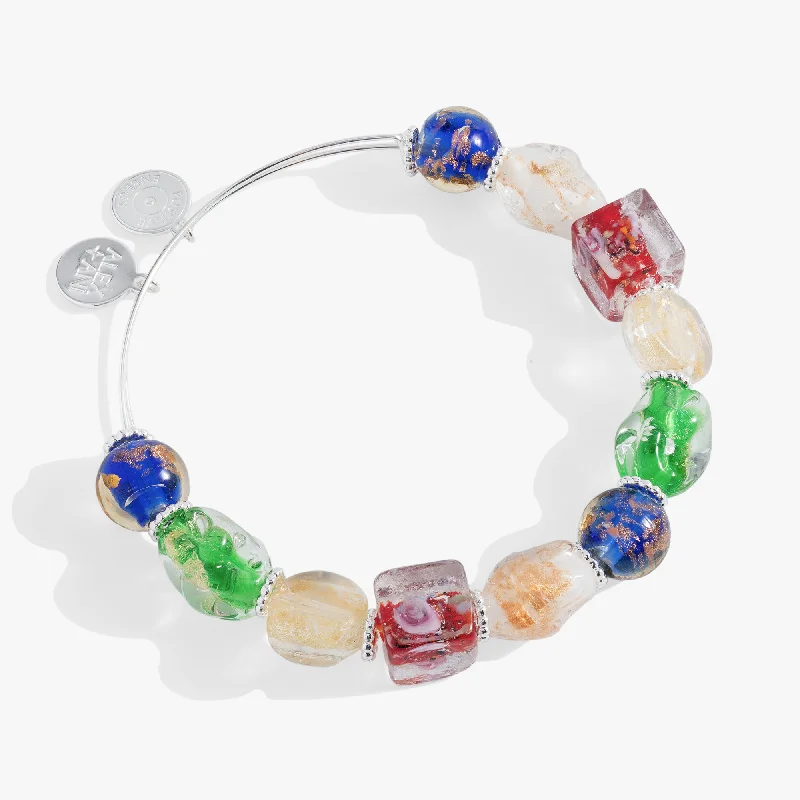 Limited Time, Unlimited Deals Minimalist Necklace Murano Beads Silver Beaded Bangle