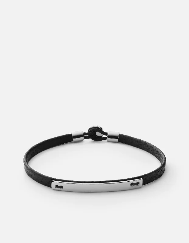 Clearance Sale, Steal Great Bargains Heart Locket Nexus ID Leather Bracelet, Matte Silver Clearance Sale, Steal Great Bargains Heart Locket Nexus ID Leather Bracelet, Matte Silver