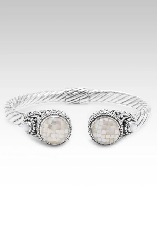 Exclusive Members - Only Sale Classic Gold Ring Nurturing Soul Tip-to-Tip Bracelet™ in White Mother of Pearl Mosaic