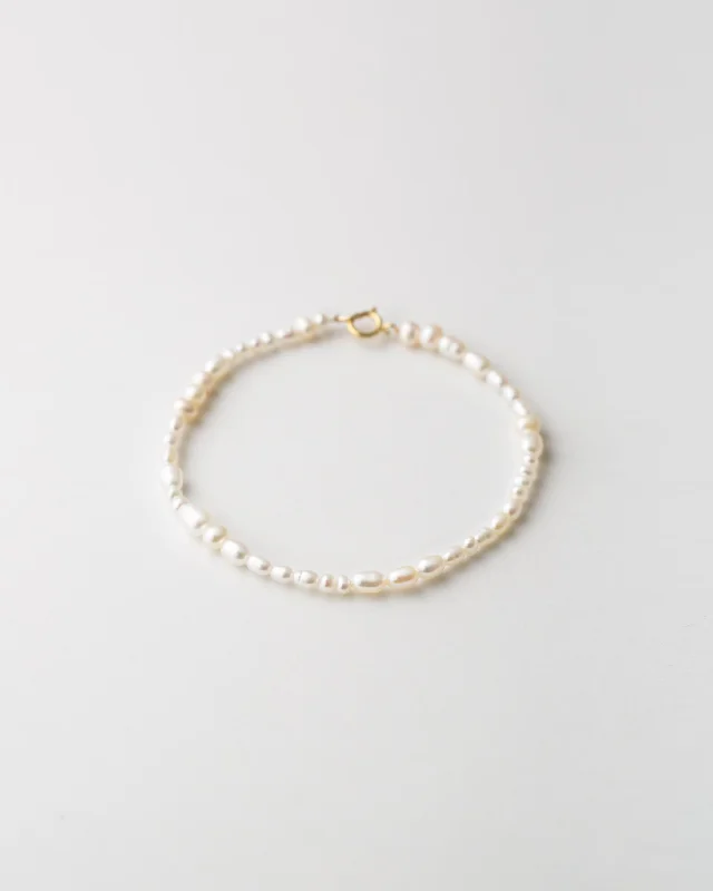 Limited - Time Offer Vintage Locket Organic Pearl Strand Bracelet