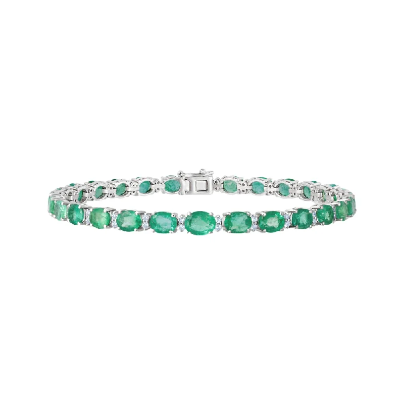 New Arrivals on Discount Dainty Ring Oval Emerald and Diamond Bracelet