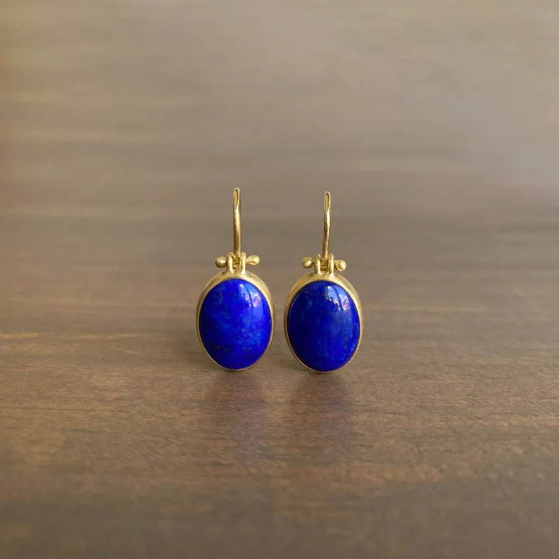 Limited - Time Offer Everyday Jewelry Oval Lapis Lazuli Drop Earrings
