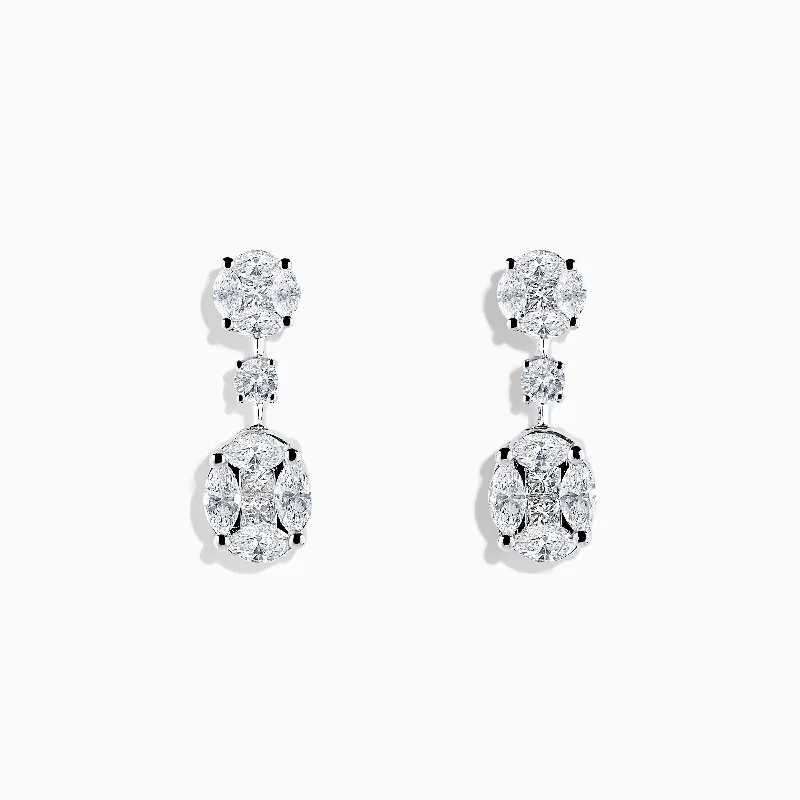 Shop Comfortably at Home Minimalist Studs Pave Classica 18K White Gold Diamond Drop Earrings Shop Comfortably at Home Minimalist Studs Pave Classica 18K White Gold Diamond Drop Earrings