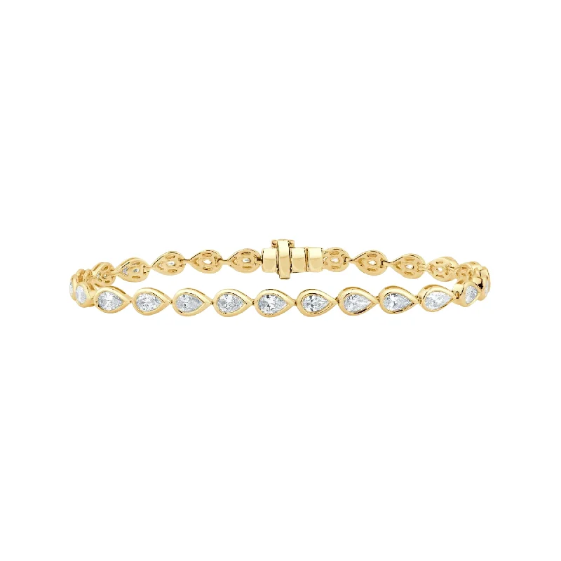Clearance Sale Boho Necklace Pear-Shaped Bezel Diamond Bracelet
