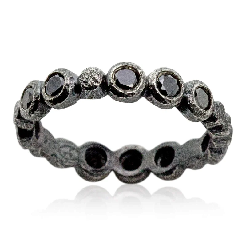 Shop Comfortably at Home Crystal Pendant Pebbles and Black Diamond Ring