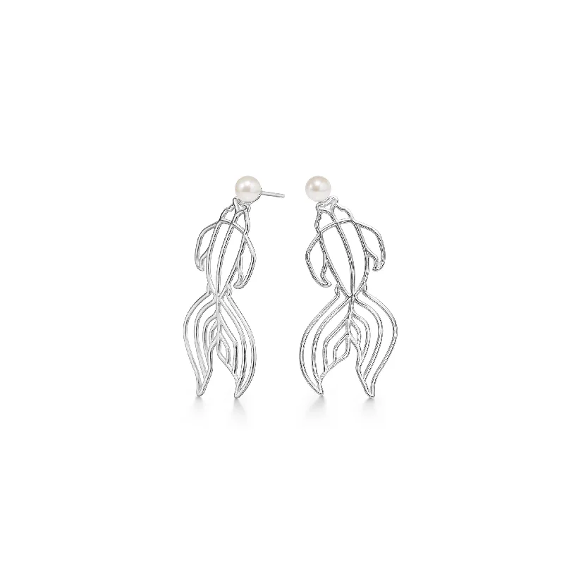 Clearance Sale, Steal Great Bargains Handmade Earrings Koi Silver Earrings w. Pearl Clearance Sale, Steal Great Bargains Handmade Earrings Koi Silver Earrings w. Pearl