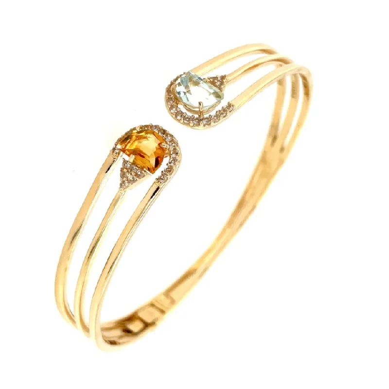 Don't Miss Your Chance Classic Bracelet Praziolite & White Topaz Bangle