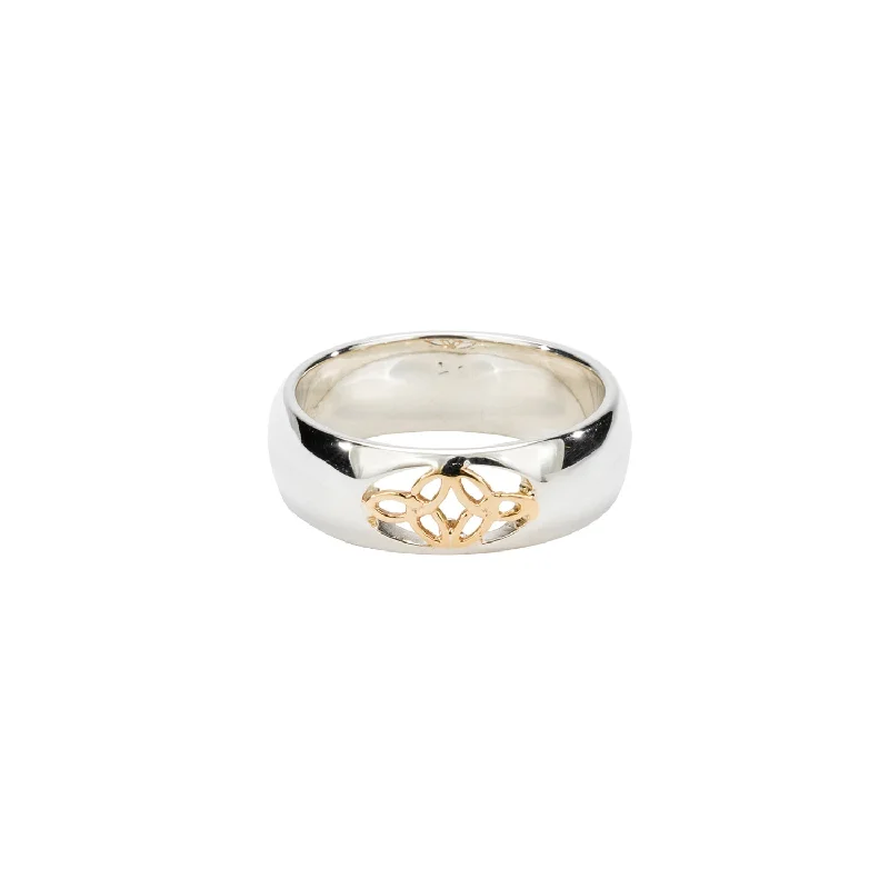 Season - End Clearance Bohemian Necklace 10k White and Yellow Gold Double Trinity Knot 'Roan' Ring Season - End Clearance Bohemian Necklace 10k White and Yellow Gold Double Trinity Knot 'Roan' Ring
