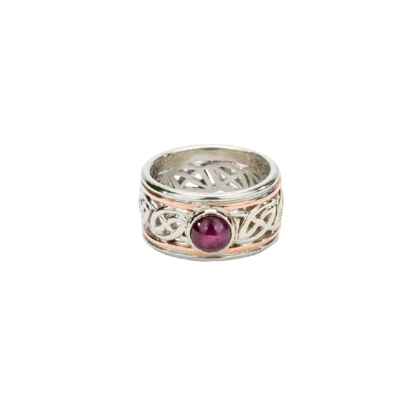Don't Miss Your Chance Birthstone Jewelry 14k White and Rose Gold Ruby 'Isla' Ring