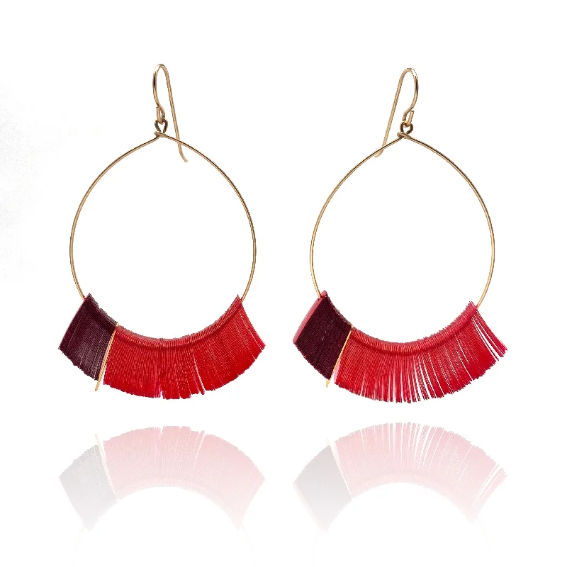 Limited - Time Offer Sterling Silver Red Tassel Sequin Earrings