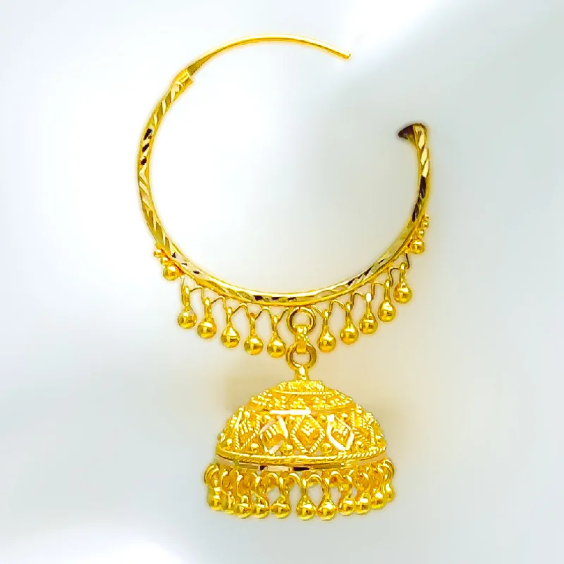 Limited - Time Offer Custom Necklace Regal Refined 22K Gold Bali Earrings