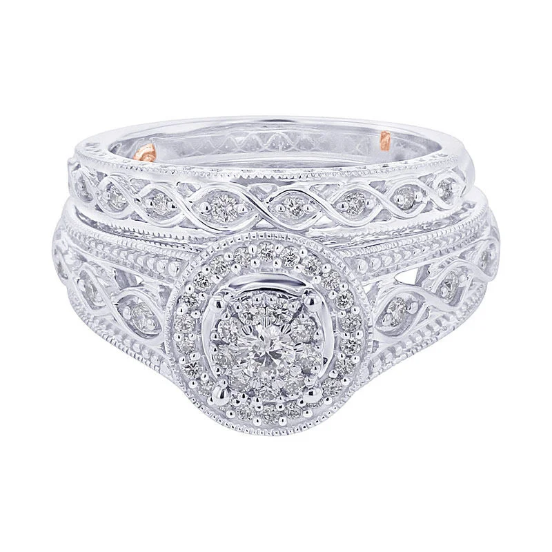 Exclusive Members - Only Sale Layered Bracelet Regal Vintage Halo Ready for Love Diamond Bridal Set Exclusive Members - Only Sale Layered Bracelet Regal Vintage Halo Ready for Love Diamond Bridal Set