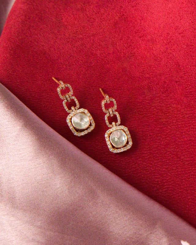 Shop Comfortably at Home Handmade Earrings Reshma Polki And Diamond Long Earrings