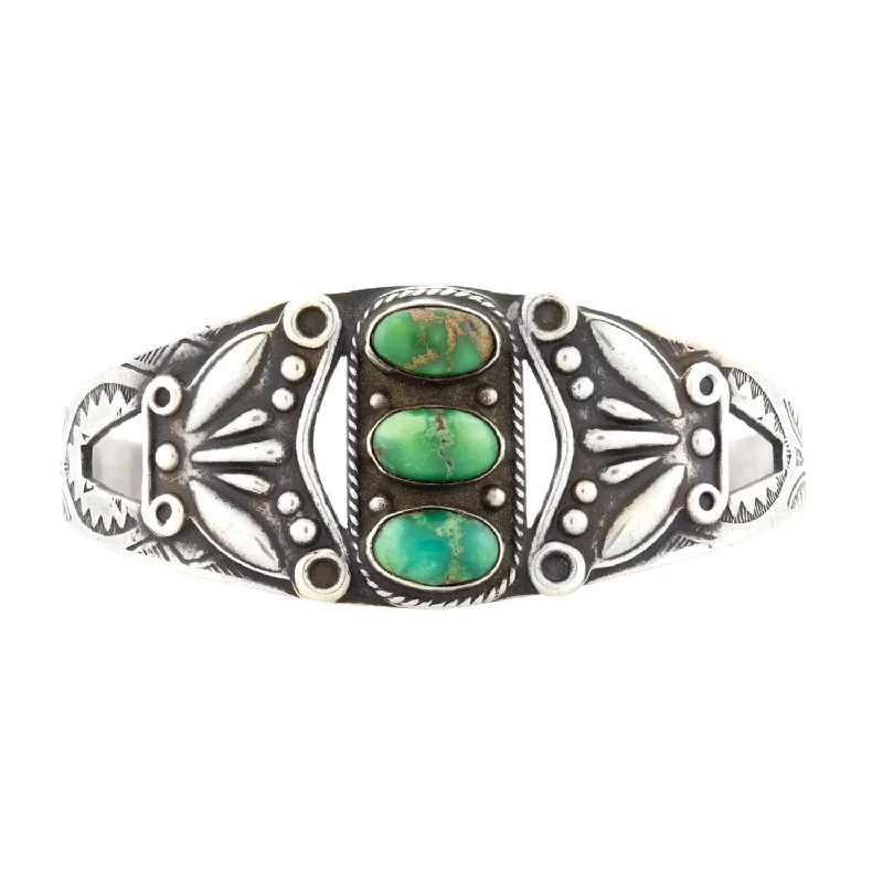 Exclusive Offers for Our Valued Customers Vintage Locket Retro Sterling Silver Native American Turquoise Cuff Bracelet